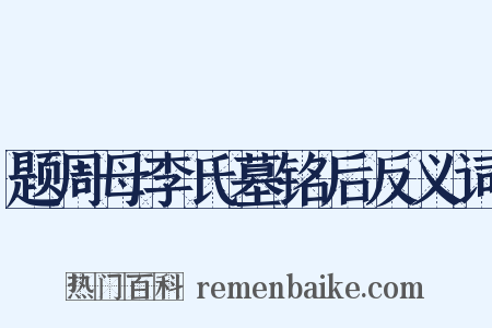题周母李氏墓铭后反义词是什么意思的图片